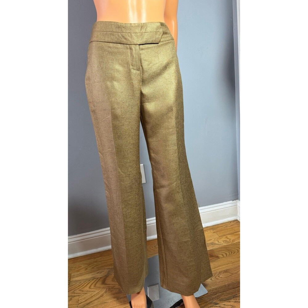 The Limited Cassidy Fit Flare Leg Pants Womens 4 Metallic Gold Bronze BNWT Shiny